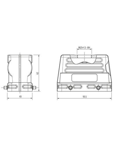 Obudowa Modlink Heavy B16, niski profil, IP65, 70MH-GTFNQ-A01C000 | Przewody i Złącza | Eshop Dopak | Wszystko dla Przemysłu