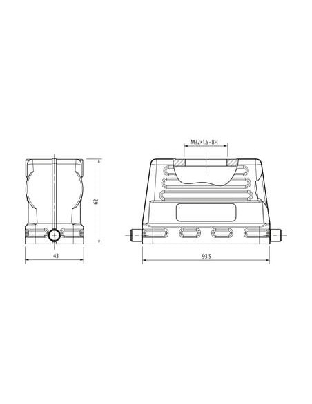 Obudowa Modlink Heavy B16 niski profil, IP65 70MH-GTFNL-A01D000 | Przewody i Złącza | Eshop Dopak | Wszystko dla Przemysłu