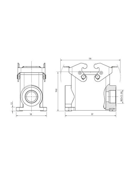 Obudowa Modlink Heavy B10 wysoki profil, IP65 70MH-GSEHQ-B01C000 | Przewody i Złącza | Eshop Dopak | Wszystko dla Przemysłu