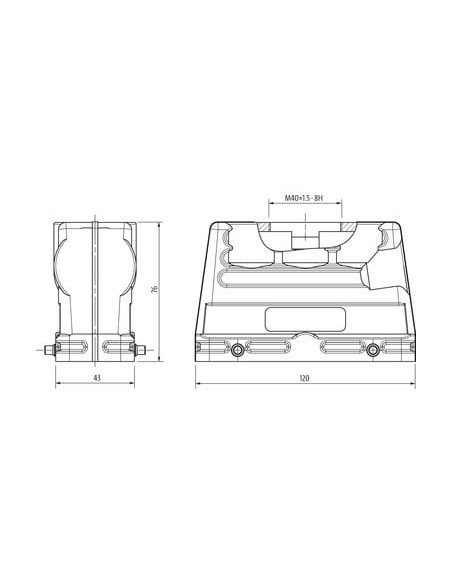 Obudowa Modlink Heavy B24, wysoki profil, IP65 70MH-GTGHQ-A01E000 | Przewody i Złącza | Eshop Dopak | Wszystko dla Przemysłu