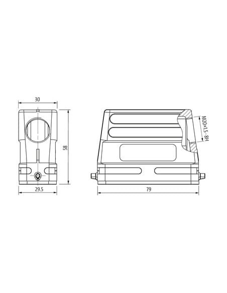 Obudowa Modlink Heavy A16 niski profil, IP65 70MH-GTCNL-A02B000 | Przewody i Złącza | Eshop Dopak | Wszystko dla Przemysłu