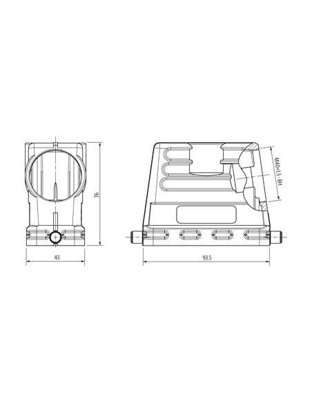 Obudowa Modlink Heavy B16 wysoki profil, IP65, M40 70MH-GTFHL-A02E000 | Przewody i Złącza | Eshop Dopak | Wszystko dla Przemysłu