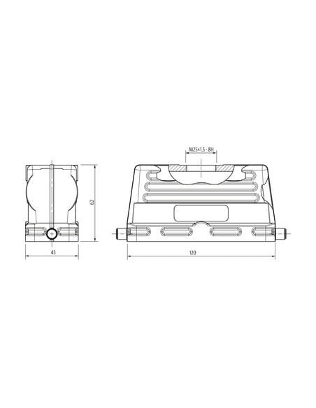 Obudowa Modlink Heavy B24, niski profil, IP65 70MH-GTGNL-A01C000 | Przewody i Złącza | Eshop Dopak | Wszystko dla Przemysłu