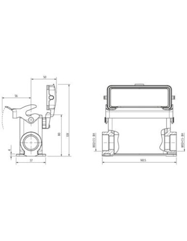 Obudowa Modlink Heavy B24, wysoki profil, IP65 70MH-GSGHL-B02D010 | Przewody i Złącza | Eshop Dopak | Wszystko dla Przemysłu