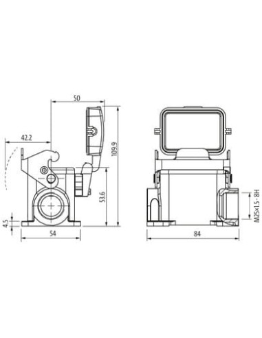 Obudowa Modlink Heavy B6, niski profil, IP65 70MH-GSDNL-B01C010 | Przewody i Złącza | Eshop Dopak | Wszystko dla Przemysłu