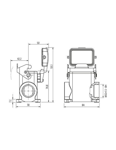 B6 Montaż powierzchniowy h., wysoki profil, IP65 70MH-GSDHL-B01D010 | Przewody i Złącza | Eshop Dopak | Wszystko dla Przemysłu