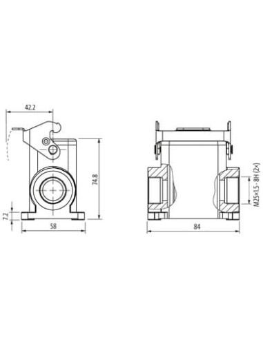 Obudowa Modlink Heavy B6, wysoki profil, IP65 70MH-GSDHL-B02C000 | Przewody i Złącza | Eshop Dopak | Wszystko dla Przemysłu