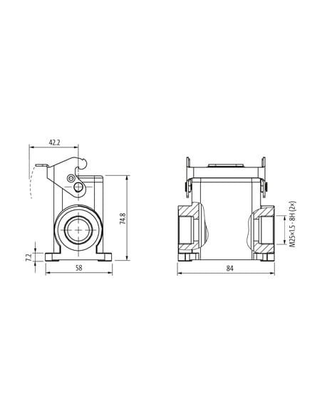 Obudowa Modlink Heavy B6, wysoki profil, IP65 70MH-GSDHL-B02C000 | Przewody i Złącza | Eshop Dopak | Wszystko dla Przemysłu