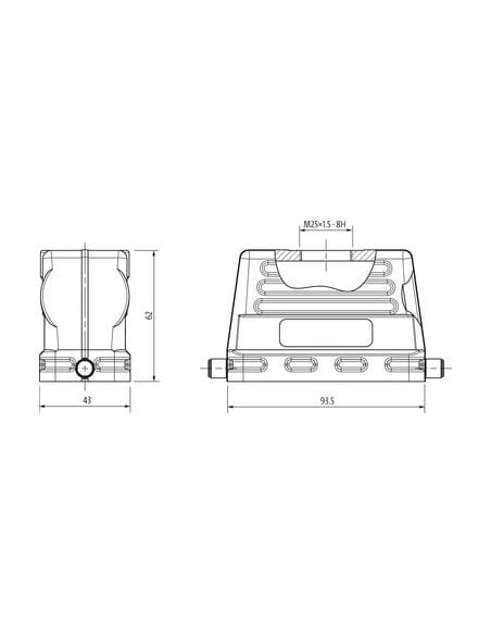 Obudowa Modlink Heavy B16, niski profil, IP65 70MH-GTFNL-A01C000 | Przewody i Złącza | Eshop Dopak | Wszystko dla Przemysłu