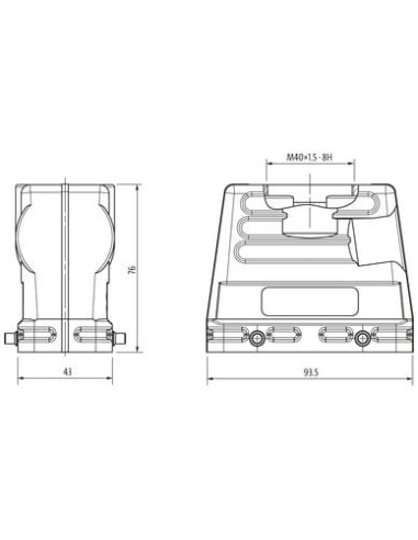 Obudowa Modlink Heavy B16, wysoki profil, IP65, 70MH-GTFHQ-A01E000 | Przewody i Złącza | Eshop Dopak | Wszystko dla Przemysłu