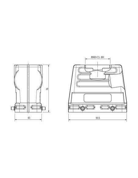 Obudowa Modlink Heavy B16, wysoki profil, IP65, 70MH-GTFHQ-A01E000 | Przewody i Złącza | Eshop Dopak | Wszystko dla Przemysłu