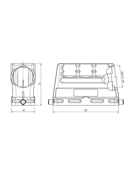 Obudowa Modlink Heavy B24, wysoki profil, IP65 70MH-GTGHL-A02E000 | Przewody i Złącza | Eshop Dopak | Wszystko dla Przemysłu