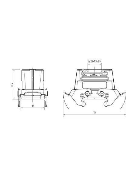 Obudowa Modlink Heavy B10, niski profil, IP65 70MH-GKENQ-B01C000 | Przewody i Złącza | Eshop Dopak | Wszystko dla Przemysłu