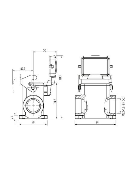 B6 Montaż powierzchniowy h., profil wysoki, IP65 70MH-GSDHL-B02D010 | Przewody i Złącza | Eshop Dopak | Wszystko dla Przemysłu