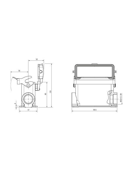 Obudowa Modlink Heavy B24 wysoki profil, IP65, otwarte zamknięcie, 70MH-GSGHL-B01D010 | Przewody i Złącza | Eshop Dopak | Wszyst