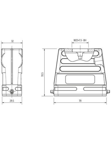 Obudowa Modlink Heavy A16 wysoki profil, IP65 70MH-GTCHL-A01C000 | Przewody i Złącza | Eshop Dopak | Wszystko dla Przemysłu