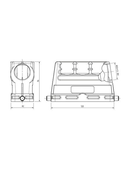 Obudowa Modlink Heavy B24, wysoki profil, IP65 70MH-GTGHL-A02D000 | Przewody i Złącza | Eshop Dopak | Wszystko dla Przemysłu