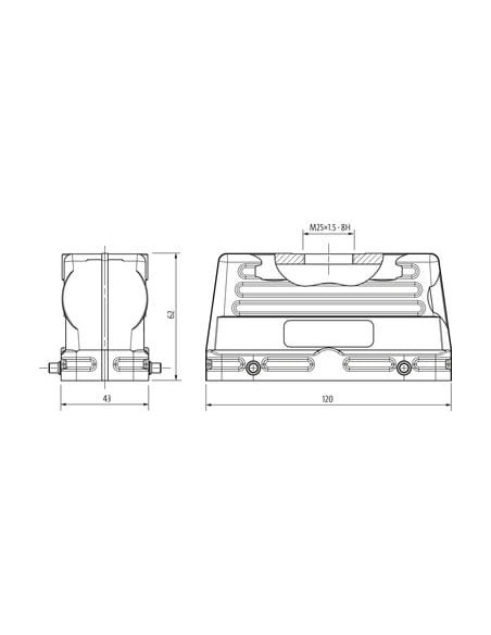 Obudowa Modlink Heavy B24, niski profil, IP65 70MH-GTGNQ-A01C000 | Przewody i Złącza | Eshop Dopak | Wszystko dla Przemysłu