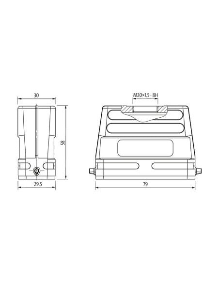 Obudowa Modlink Heavy A16 niski profil, IP65 70MH-GTCNL-A01B000 | Przewody i Złącza | Eshop Dopak | Wszystko dla Przemysłu