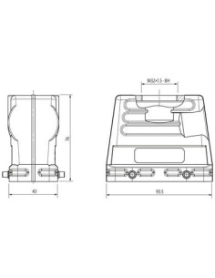 Budowa Modlink Heavy B16, wysoki profil, IP65, otwarte zamknięcie, M32 70MH-GTFHQ-A01D000 | Przewody i Złącza | Eshop Dopak | Ws 2