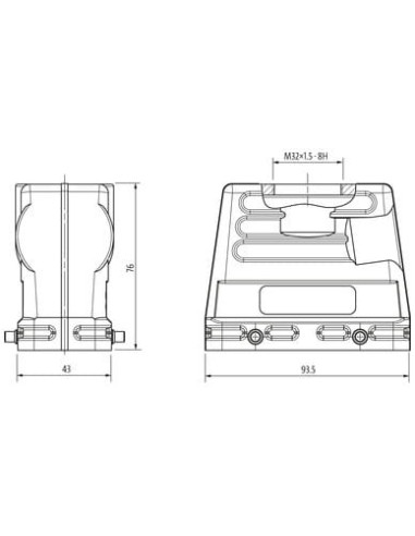Budowa Modlink Heavy B16, wysoki profil, IP65, otwarte zamknięcie, M32 70MH-GTFHQ-A01D000 | Przewody i Złącza | Eshop Dopak | Ws