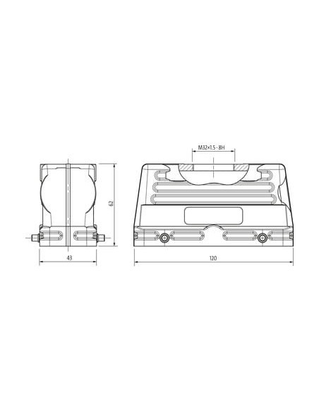 Obudowa Modlink Heavy B24, niski profil, IP65 70MH-GTGNQ-A01D000 | Przewody i Złącza | Eshop Dopak | Wszystko dla Przemysłu