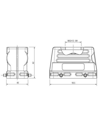 Obudowa Modlink Heavy B16, niski profil, IP65, 70MH-GTFNQ-A01D000 | Przewody i Złącza | Eshop Dopak | Wszystko dla Przemysłu