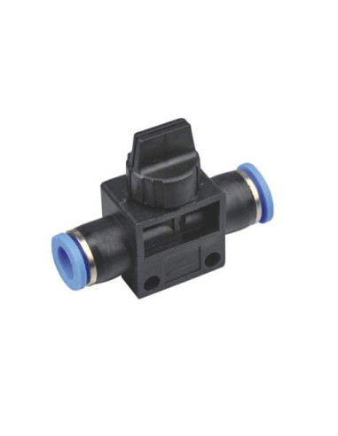 Zawór pneumatyczny wtykowy odcinający redukcyjny z odpowietrzeniem, fi 12-10 mm, tworzywo sztuczne | Hydraulika | Eshop Dopak | 
