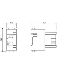 Wkładka Modlink Heavy Modular, RJ45, żeńska 70MH-MAM10-0000000 | Przewody i Złącza | Eshop Dopak | Wszystko dla Przemysłu 2