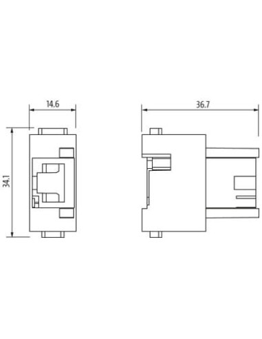 Wkładka Modlink Heavy Modular, RJ45, żeńska 70MH-MAM10-0000000 | Przewody i Złącza | Eshop Dopak | Wszystko dla Przemysłu