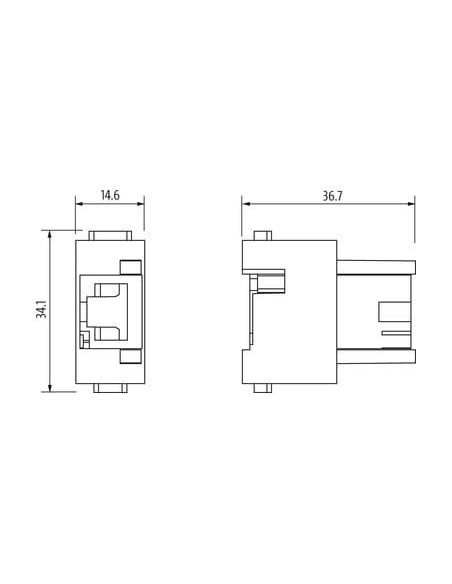 Wkładka Modlink Heavy Modular, RJ45, żeńska 70MH-MAM10-0000000 | Przewody i Złącza | Eshop Dopak | Wszystko dla Przemysłu