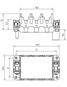 Ramka Modlink Heavy Modular B10 żeńska, dla 3 elementów 70MH-RE03B-0000000 | Przewody i Złącza | Eshop Dopak | Wszystko dla Prze 2