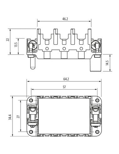 Ramka Modlink Heavy Modular B10 żeńska, dla 3 elementów 70MH-RE03B-0000000 | Przewody i Złącza | Eshop Dopak | Wszystko dla Prze