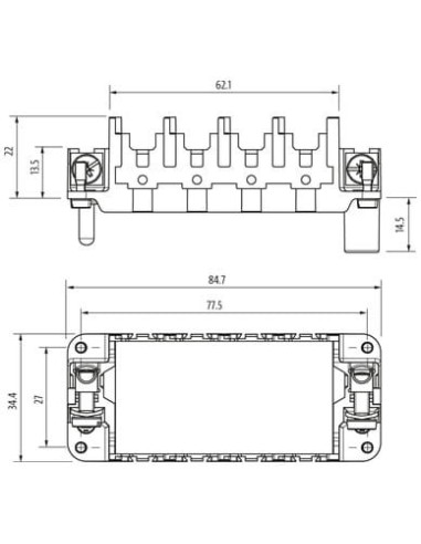 Ramka Modlink Heavy Modular B16 żeńska dla 4 części 70MH-RF04B-0000000 | Przewody i Złącza | Eshop Dopak | Wszystko dla Przemysł