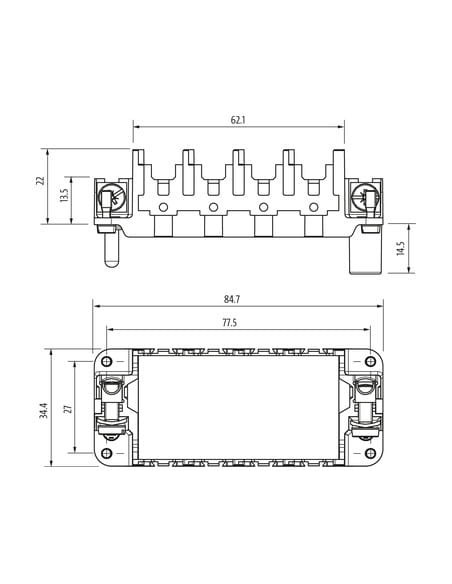 Ramka Modlink Heavy Modular B16 żeńska dla 4 części 70MH-RF04B-0000000 | Przewody i Złącza | Eshop Dopak | Wszystko dla Przemysł