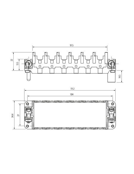 Ramka Modlink Heavy Modular B24 męski dla 6 elementów 70MH-RG06S-0000000 | Przewody i Złącza | Eshop Dopak | Wszystko dla Przemy