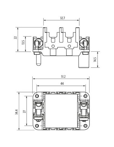 Ramka Modlink Heavy Modular B6 żeńska, w zestawie 2 elementy 70MH-RD02B-0000000 | Przewody i Złącza | Eshop Dopak | Wszystko dla