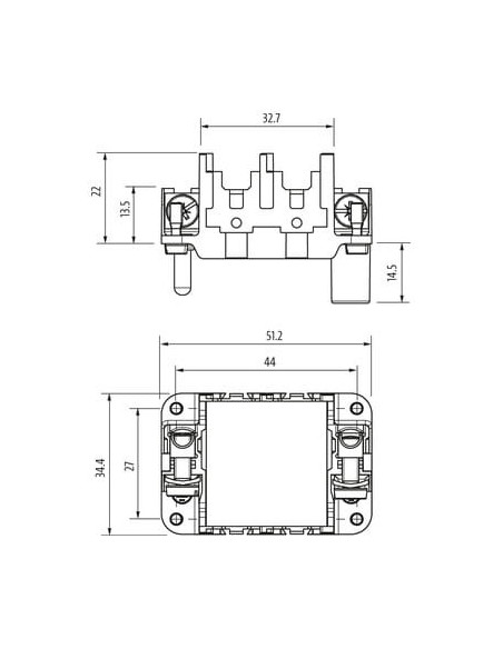 Ramka Modlink Heavy Modular B6 żeńska, w zestawie 2 elementy 70MH-RD02B-0000000 | Przewody i Złącza | Eshop Dopak | Wszystko dla