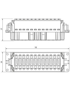 Wkładka graficzna Modlink Heavy B24 żeńska, 24-polowa, Push-in, 500V, 16A 70MH-EB024-GP03020 | Przewody i Złącza | Eshop Dopak | 2