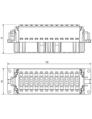 Wkładka graficzna Modlink Heavy B24 żeńska, 24-polowa, Push-in, 500V, 16A 70MH-EB024-GP03020 | Przewody i Złącza | Eshop Dopak |