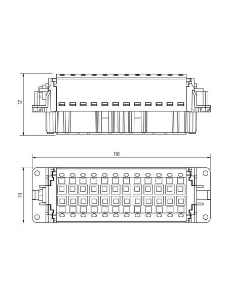 Wkładka graficzna Modlink Heavy B24 żeńska, 24-polowa, Push-in, 500V, 16A 70MH-EB024-GP03020 | Przewody i Złącza | Eshop Dopak |