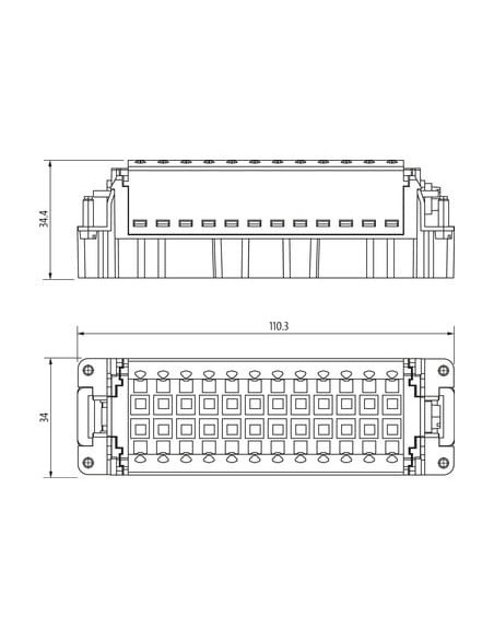 Wkładka konstytucyjna Modlink Heavy B24 męska, 24-polowa, Push-in, 500V, 16A 70MH-ES024-GP03020 | Przewody i Złącza | Eshop Dopa