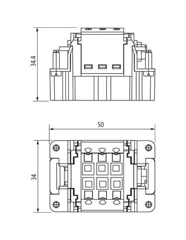 Wkładka konstytucyjna Modlink Heavy B6 męski, 6-polowa, Push-in, 500V, 16A 70MH-ES006-DP03020 | Przewody i Złącza | Eshop Dopak 
