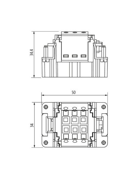 Wkładka konstytucyjna Modlink Heavy B6 męski, 6-polowa, Push-in, 500V, 16A 70MH-ES006-DP03020 | Przewody i Złącza | Eshop Dopak 