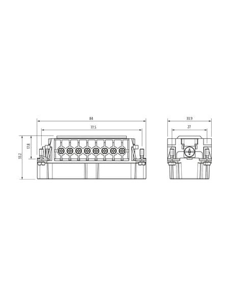 Wkładka opakowań B16 męska, 16-polowa, 500V, 16A 70MH-ES016-FS03020 | Przewody i Złącza | Eshop Dopak | Wszystko dla Przemysłu