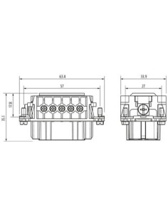 Wkład Modlink Heavy B10 żeński, 10-polowy, 500V, 16A 70MH-EB010-ES03020 | Przewody i Złącza | Eshop Dopak | Wszystko dla Przemys 2