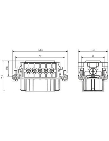 Wkład Modlink Heavy B10 żeński, 10-polowy, 500V, 16A 70MH-EB010-ES03020 | Przewody i Złącza | Eshop Dopak | Wszystko dla Przemys