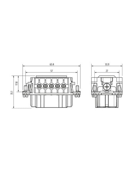Wkład Modlink Heavy B10 żeński, 10-polowy, 500V, 16A 70MH-EB010-ES03020 | Przewody i Złącza | Eshop Dopak | Wszystko dla Przemys