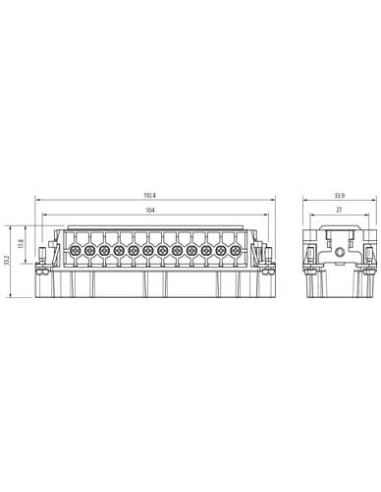 Wkładka zasilacza Modlink Heavy B24 męska, 24-polowa 500V, 16A 70MH-ES024-GS03020 | Przewody i Złącza | Eshop Dopak | Wszystko d
