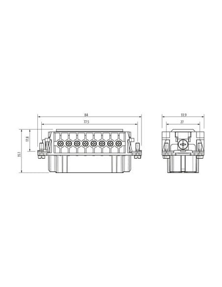 Wkładka książki B16 żeńska, 16-polowa, 500V, 16A 70MH-EB016-FS03020 | Przewody i Złącza | Eshop Dopak | Wszystko dla Przemysłu